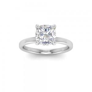 2 Ct Cushion Lab Diamond & .11 Ctw Diamond Secret Halo Engagement Ring